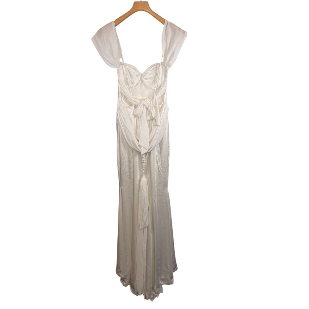 For Love & Lemons x Revolve Cora Bridal Gown White Size M NWT - Picture 7 of 13